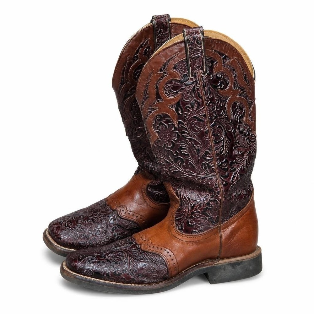 Boulet Cowboy Boots Womens 8.5 Brown Leather Coastal Cowgirl Western Canada - Picture 2 of 12